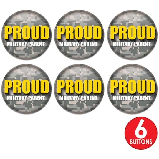 Beistle 2" Camouflage Proud Military Parent Buttons, 6ct.
